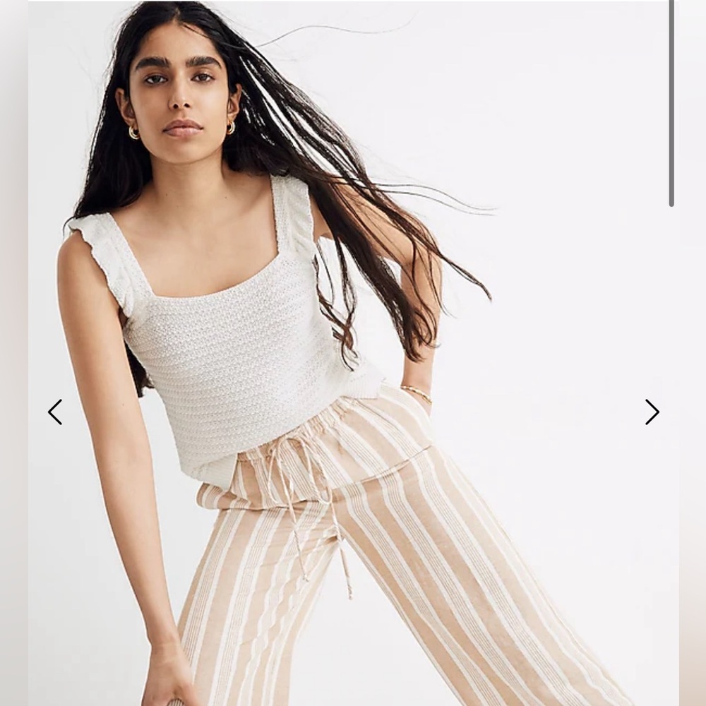Madewell Crotchet Ruffle Strap Sweater Tank
